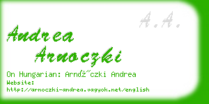 andrea arnoczki business card